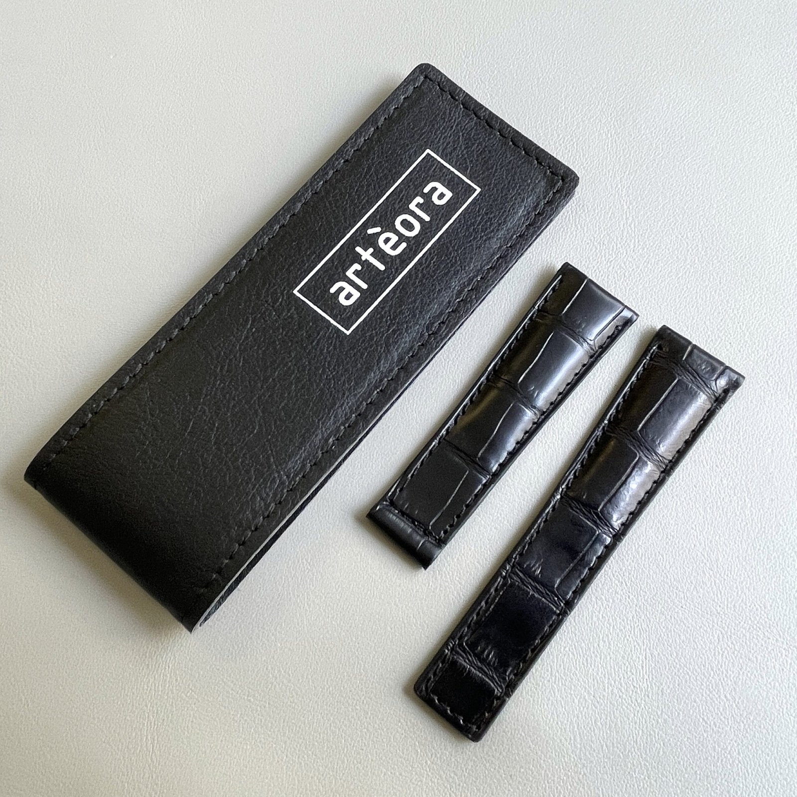 Vero alligatore nero compatibile Tag Heuer Monaco - immagine 5
