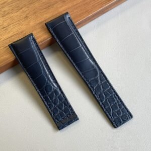 Vero alligatore blu compatibile Tag Heuer Monaco