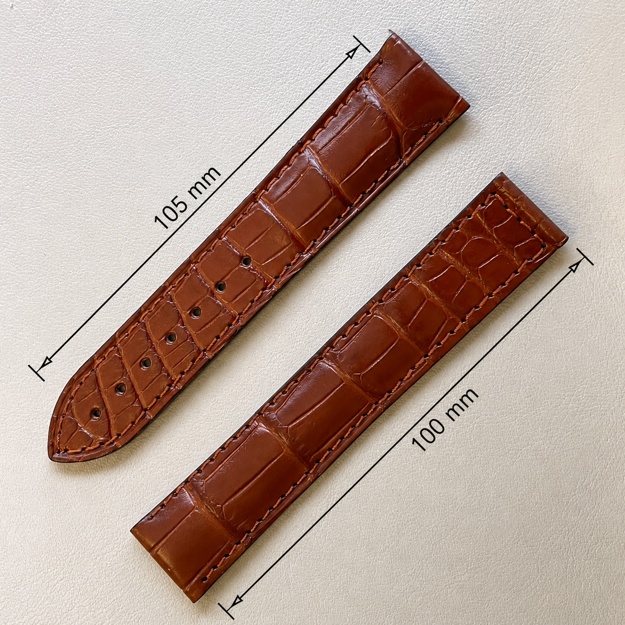 Alligatore cognac compatibile Omega - immagine 3