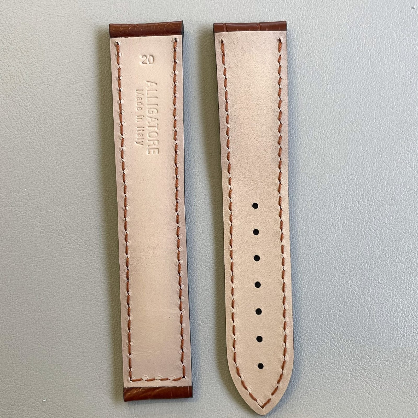 Alligatore cognac compatibile Omega - immagine 2