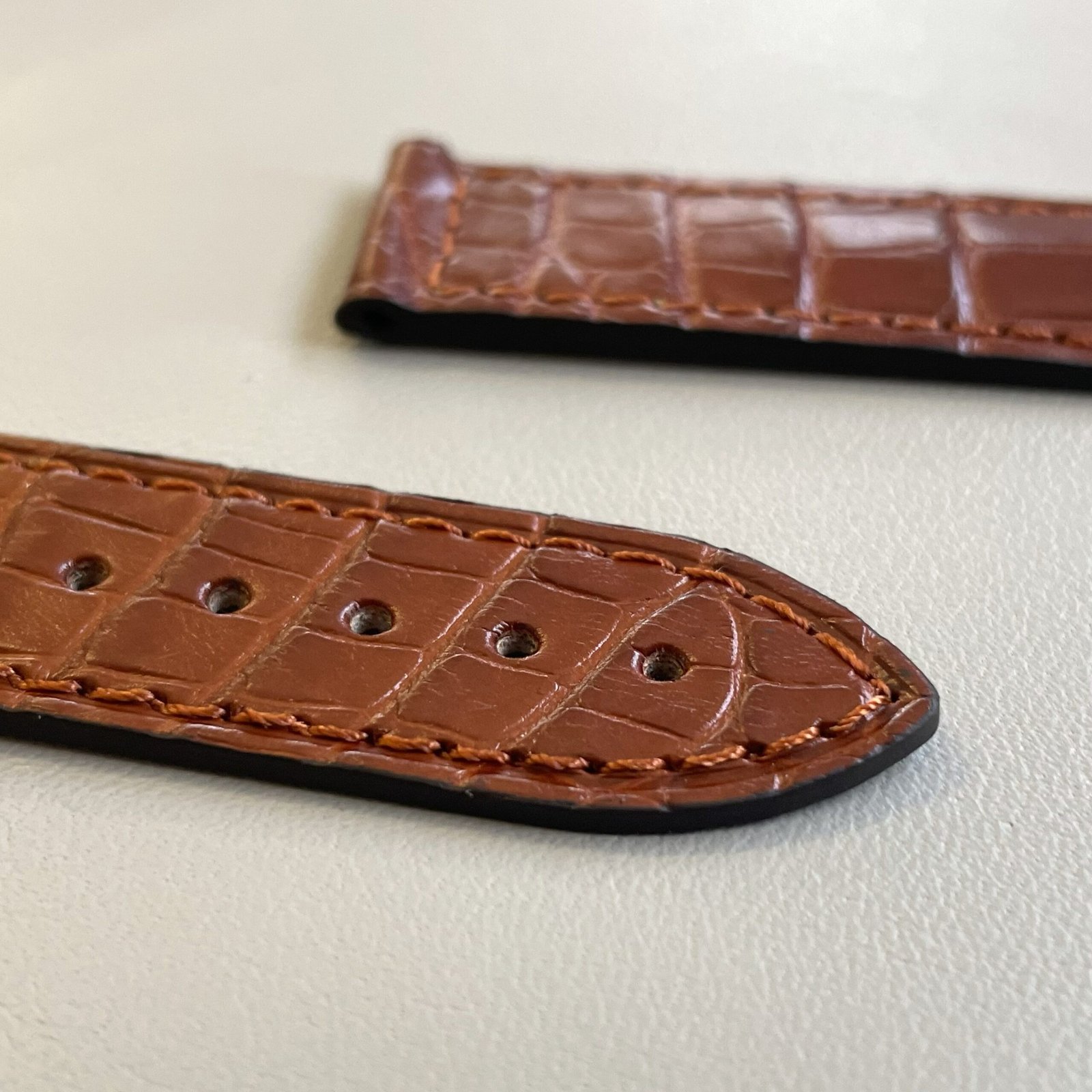 Alligatore cognac compatibile Omega - immagine 4