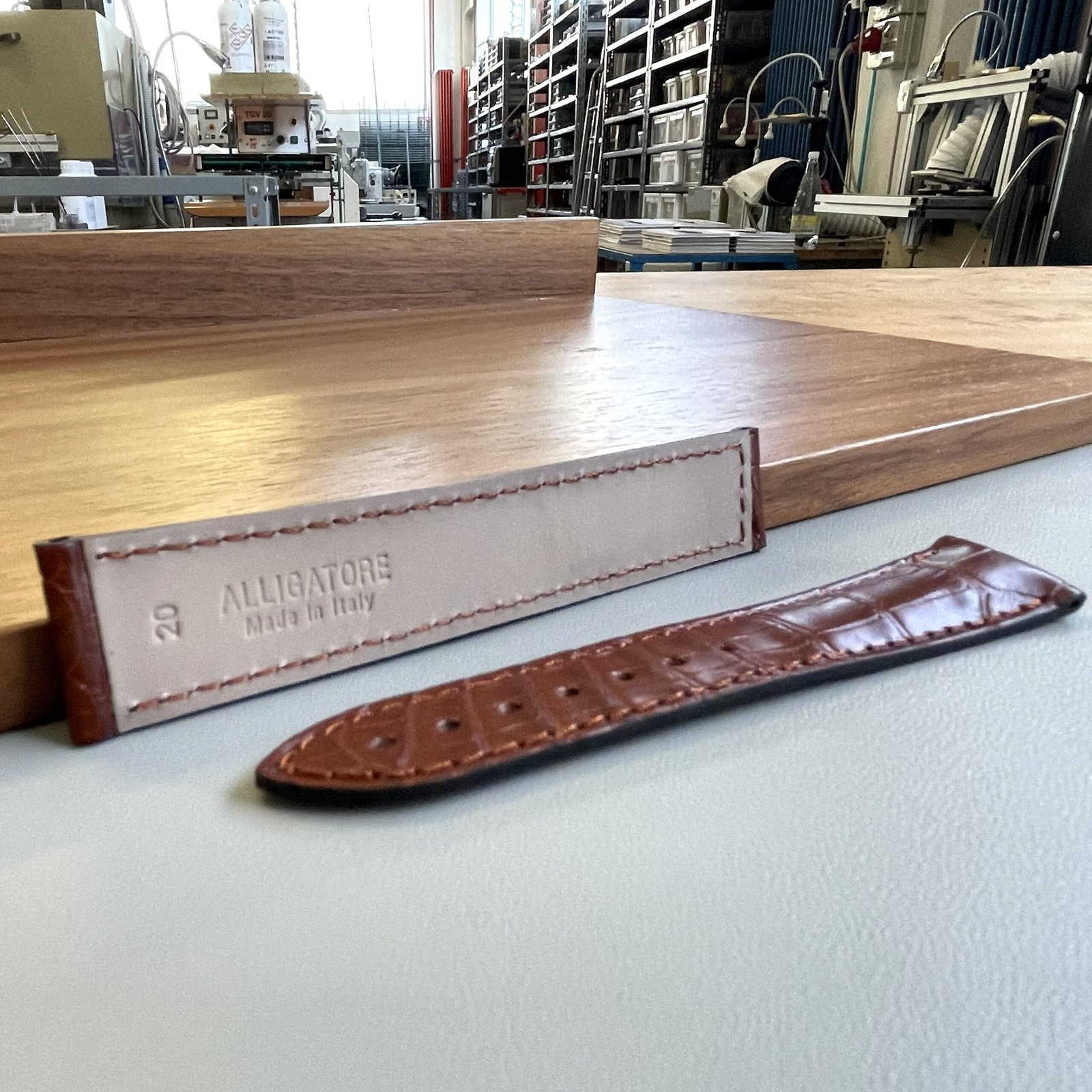 Alligatore cognac compatibile Omega - immagine 7