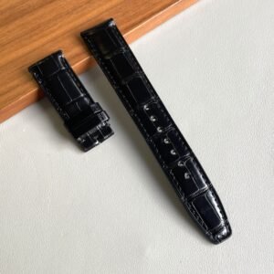 Alligatore nero compatibile IWC deployant