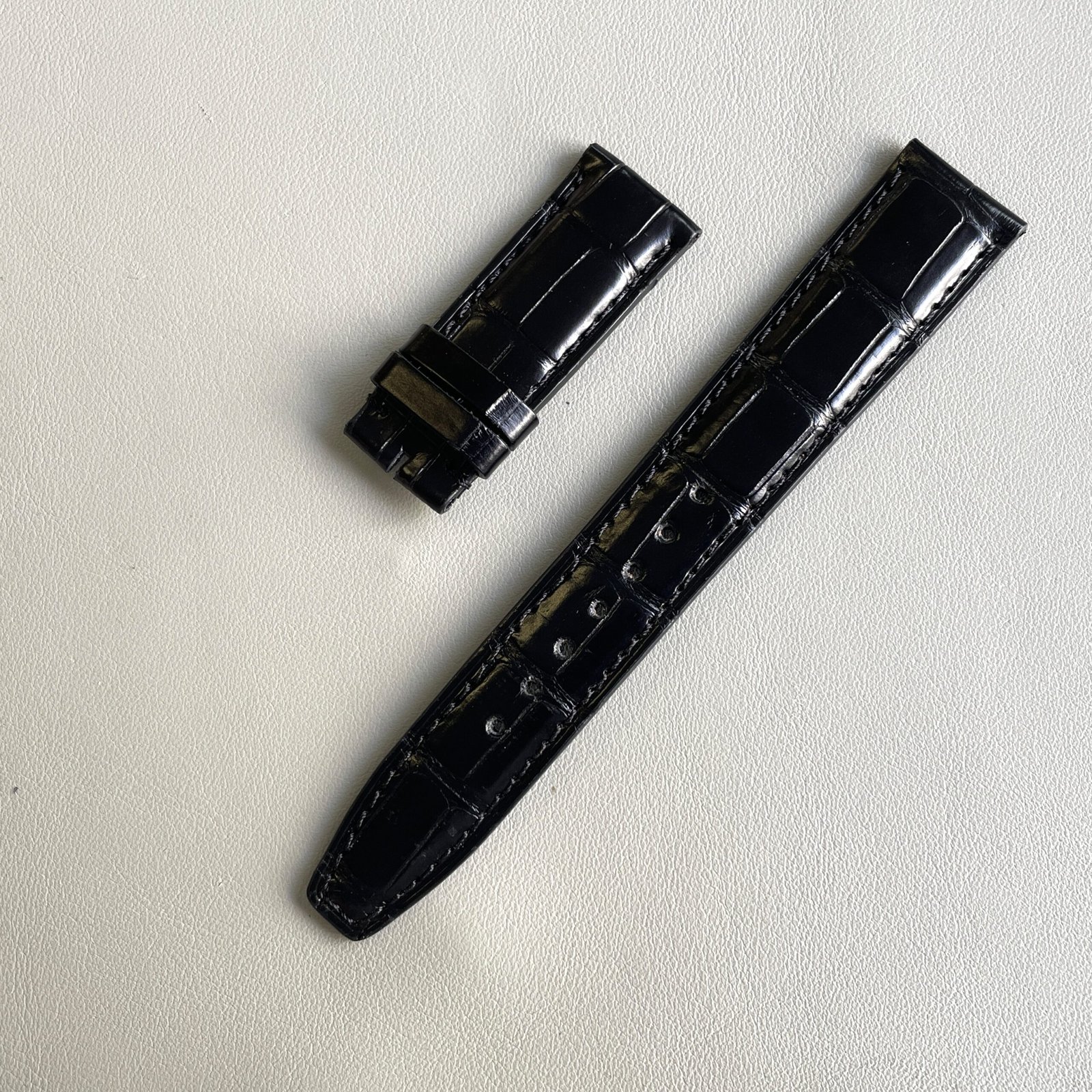 Alligatore nero compatibile IWC deployant - immagine 3