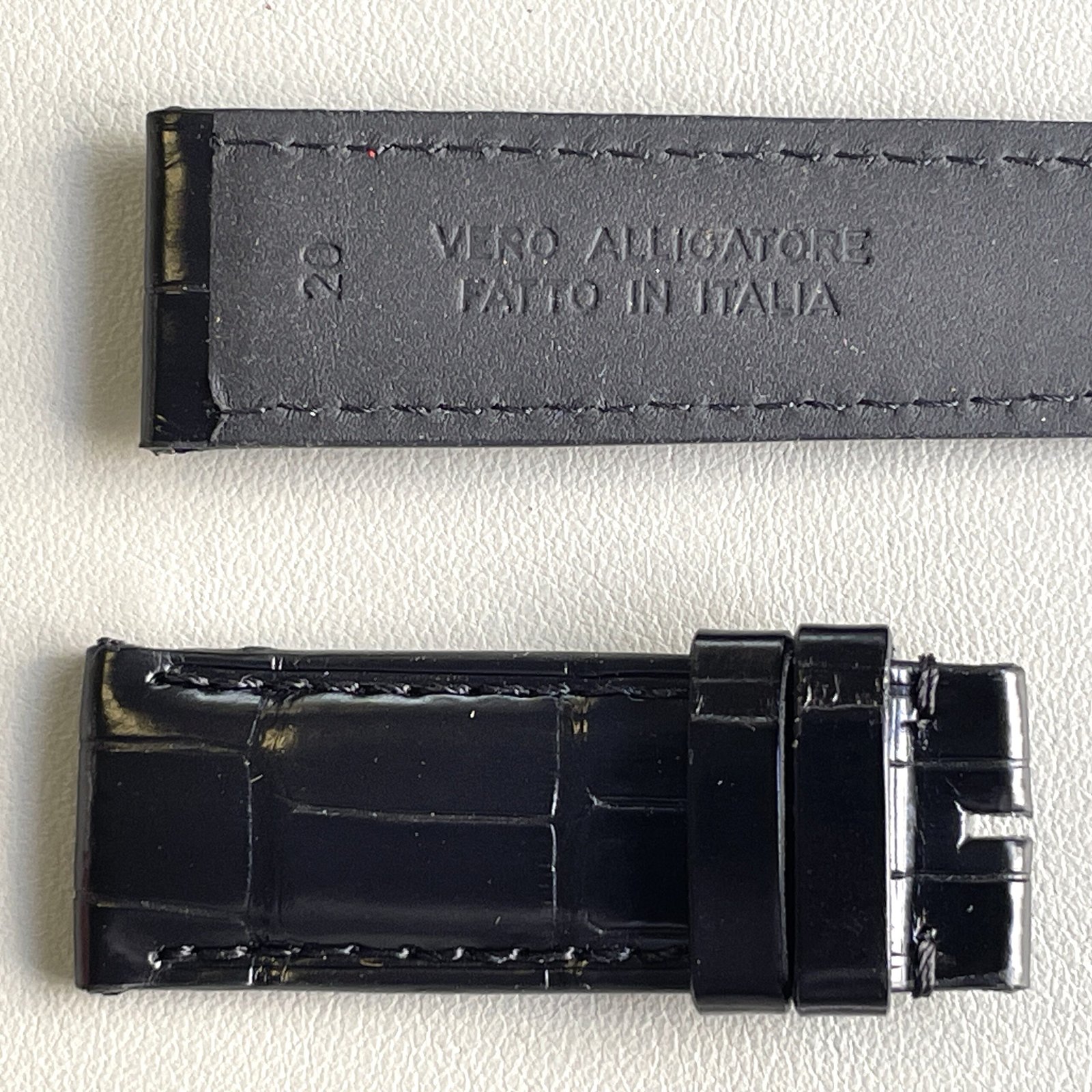 Alligatore nero compatibile IWC deployant - immagine 4